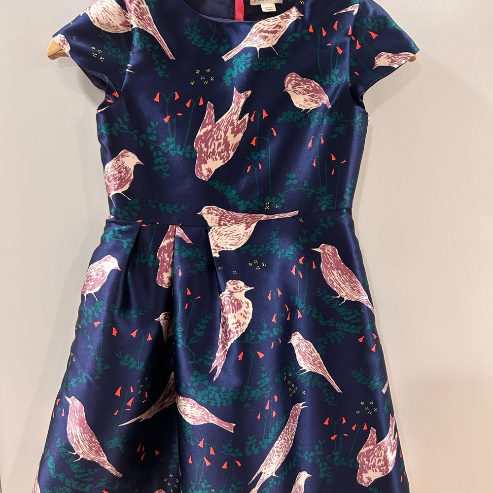 CREW CUTS girls Navy Blue Bird Print Kids Dress